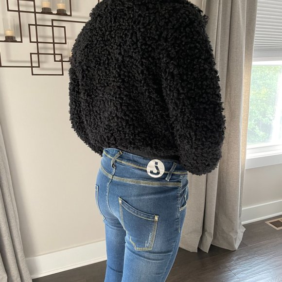 Fun&Fun Curly Black Furry Jacket - Picture 3 of 10